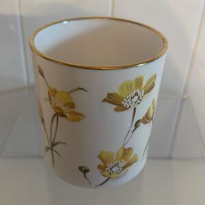 Spode Vintage Yellow Flowers Bathroom Cup/Toothbrush Holder